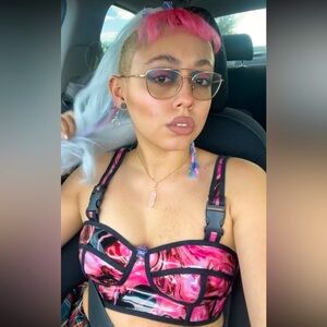 Club Exx | Dolls Kill | Pink Marble Bra Top